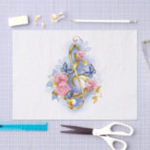 Kleber mit rosa Rosen Seidenpapier (Handwerk)