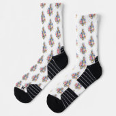 Kleber mit rosa Rosen Socken (Links)