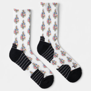 Kleber mit rosa Rosen Socken