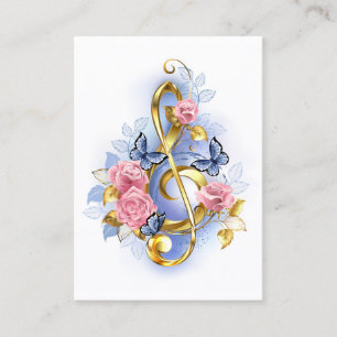 Kleber mit rosa Rosen Telefonnummerkarte
