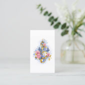 Kleber mit rosa Rosen Telefonnummerkarte (Stehend Vorderseite)