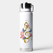 Kleber mit rosa Rosen Trinkflasche (Hinten)