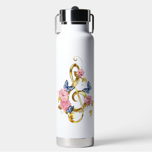 Kleber mit rosa Rosen Trinkflasche