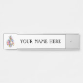 Kleber mit rosa Rosen Türschild (Vorderseite )