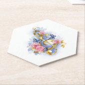 Kleber mit rosa Rosen Untersetzer (angewinkelt)
