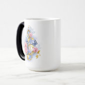Kleber mit rosa Rosen Verwandlungstasse (Vorderseite Links)