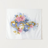 Kleber mit rosa Rosen Wandteppich (Vorderseite (Horizontal))