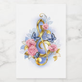 Kleber mit rosa Rosen Weinetikett (Einzelnes Label)