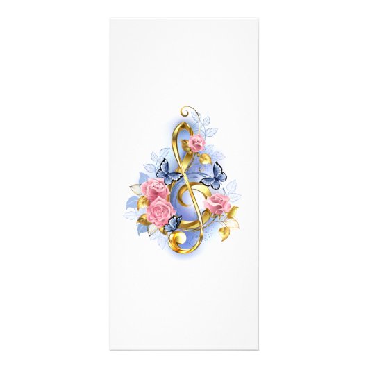 Kleber mit rosa Rosen Werbekarte (Vorne)