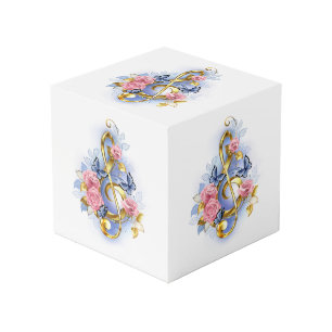 Kleber mit rosa Rosen Würfel