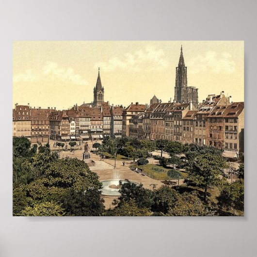Kleber Place, Strassburg, Elsass Lothringen, Deuts Poster (Vorne)