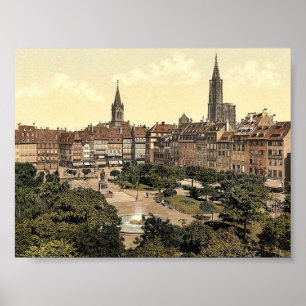 Kleber Platz, Strassburg, Elsass Lothringen, Poster