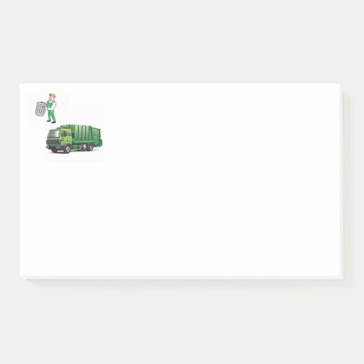 Klebezettel Müllwagen Post-it Klebezettel (Vorderseite)