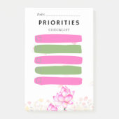 Klebezettel PRIORITÄT Kontrollkästchen Pink Lily Post-it Klebezettel (Vorderseite)