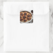 klebrige Brötchen Quadratischer Aufkleber (Tasche)