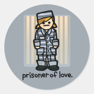 klebrige Finger landen im Gefängnis. Runder Aufkleber