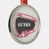 Klebrige Massen, die Carabiner klettern Silbernes Ornament (Rechts)