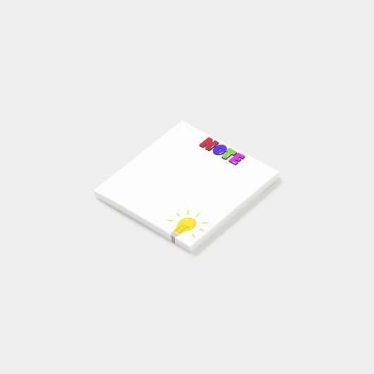 klebrige Notizen zur Glühbirne (angewinkelt)