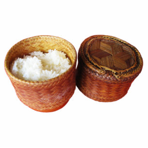 Klebrige Reis[Khao Niao] thailändische Lao-Nahrung Freistehende Fotoskulptur