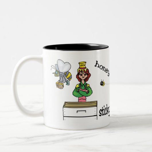 klebrige Situationen Zweifarbige Tasse (Links)