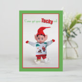 Klebrige Weihnachtsstrickjacke-Party Einladung (Stehend Vorderseite)