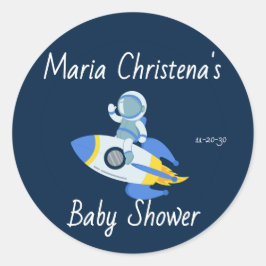 Klebriger Aufkleber für Baby-Dusche mit Astronaut