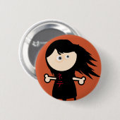 Klebriges Mädchen #1 Button (Vorne & Hinten)
