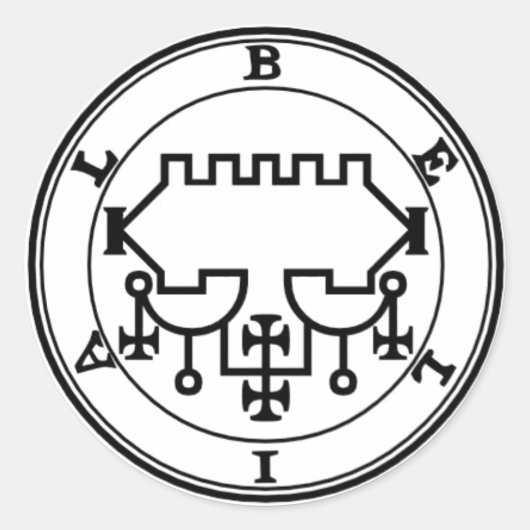 Klebstoff Belial Goétia Runder Aufkleber (Vorderseite)