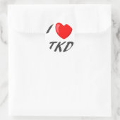 klebstoff I Love TKD Runder Aufkleber (Tasche)