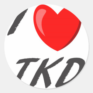 klebstoff I Love TKD Runder Aufkleber