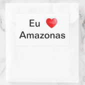 Klebstoff liebe ich Amazonas Rechteckiger Aufkleber (Tasche)