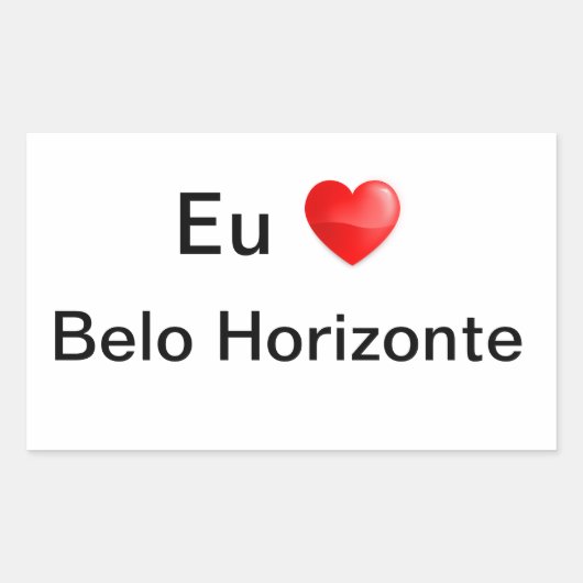 Klebstoff liebe ich Belo Horizonte Rechteckiger Aufkleber (Vorderseite)