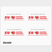 Klebstoff liebe Ich meine Familie Rechteckiger Aufkleber (Blatt)