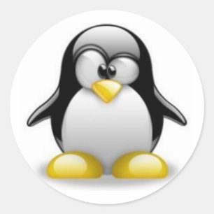 Klebstoff Linux Runder Aufkleber