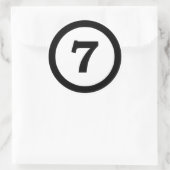 klebstoff nummeriere ich 7 sieben seven zu number runder aufkleber (Tasche)