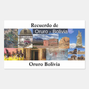 Klebstoff recuerdo von Oruro Bolivien Rechteckiger Aufkleber
