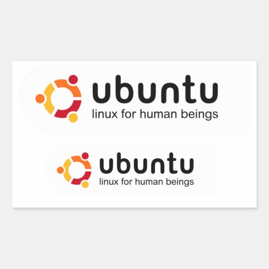 Klebstoff Ubuntu -, wird Linux human sein beings Rechteckiger Aufkleber (Vorderseite)
