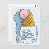 kleckerndes Eis Postkarte (Vorne/Hinten)