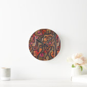 Klee Abstract Red Abstract Expressionist Nature Runde Wanduhr (Zuhause)