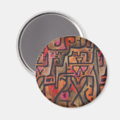 Klee Abstract Roter Abstracter Expressionistischer Magnet (Vorderseite/Rückseite)