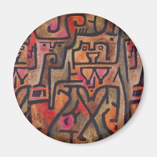 Klee Abstract Roter Abstracter Expressionistischer Magnet (Vorne)