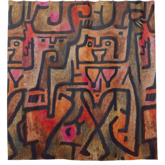 Klee Abstrakt Forest Expressionist Modern Art Duschvorhang (Vorderseite)