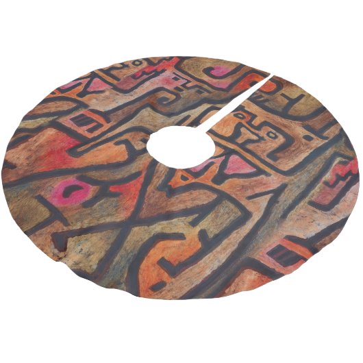 Klee Abstrakt Forest Expressionist Modern Art Polyester Weihnachtsbaumdecke (Schrägansicht)