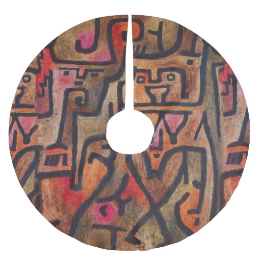 Klee Abstrakt Forest Expressionist Modern Art Polyester Weihnachtsbaumdecke (Vorderseite)