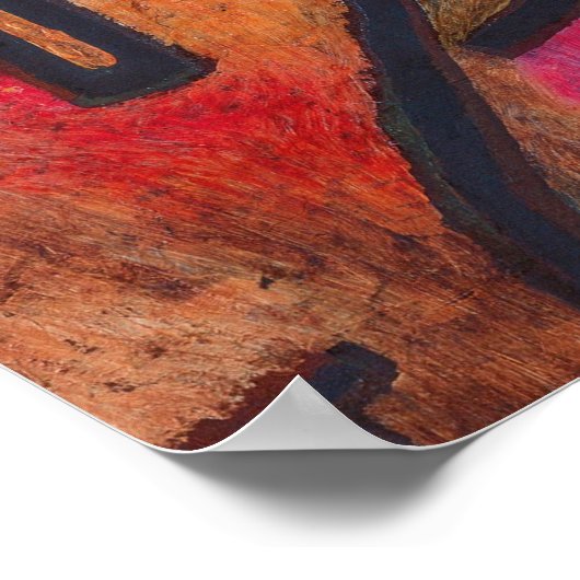 Klee Abstrakt Red Abstrakt Expressionist Nature Poster (Ecke)