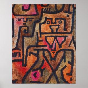 Klee Abstrakt Red Abstrakt Expressionist Nature Poster
