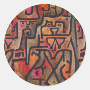 Klee Abstrakter Wald Expressionist Moderne Kunst Runder Aufkleber
