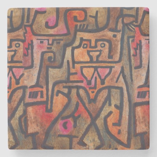 Klee Abstrakter Wald Expressionist Moderne Kunst Steinuntersetzer (Vorderseite)