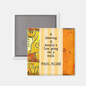 Klee - Abstraktes Kunstwerk und Zitat Magnet (Vorderseite/Rückseite)