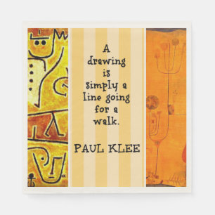 Klee - Abstraktes Kunstwerk und Zitat, Serviette